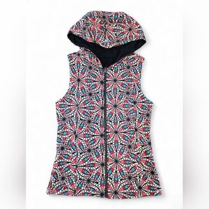 Satva Organic Cotton Reversible Hooded Vest Small Boho Yoga Sustainable Ethical